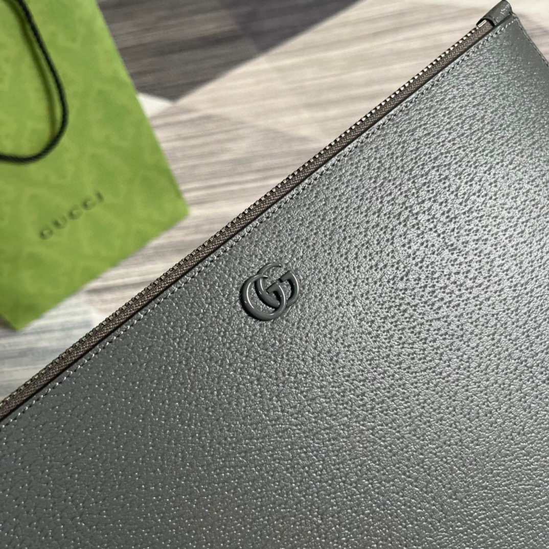 Gvc*1 GG Marmont Pouch Grey For Men 12in/30.5cm 475317 1T56F 1126