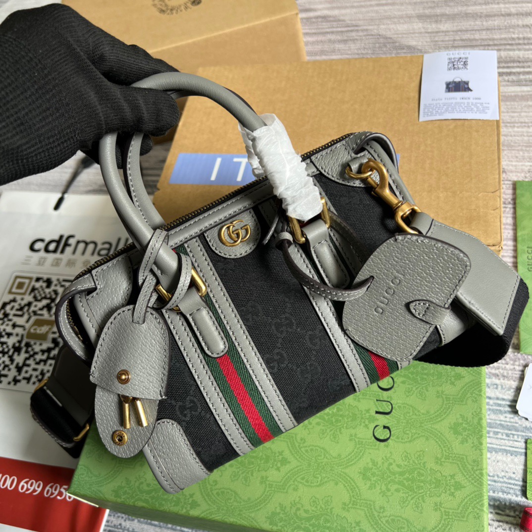 Gvc*1 Mini Top Handle Bag With Double G Brown/Grey For Men 8.7in/22cm