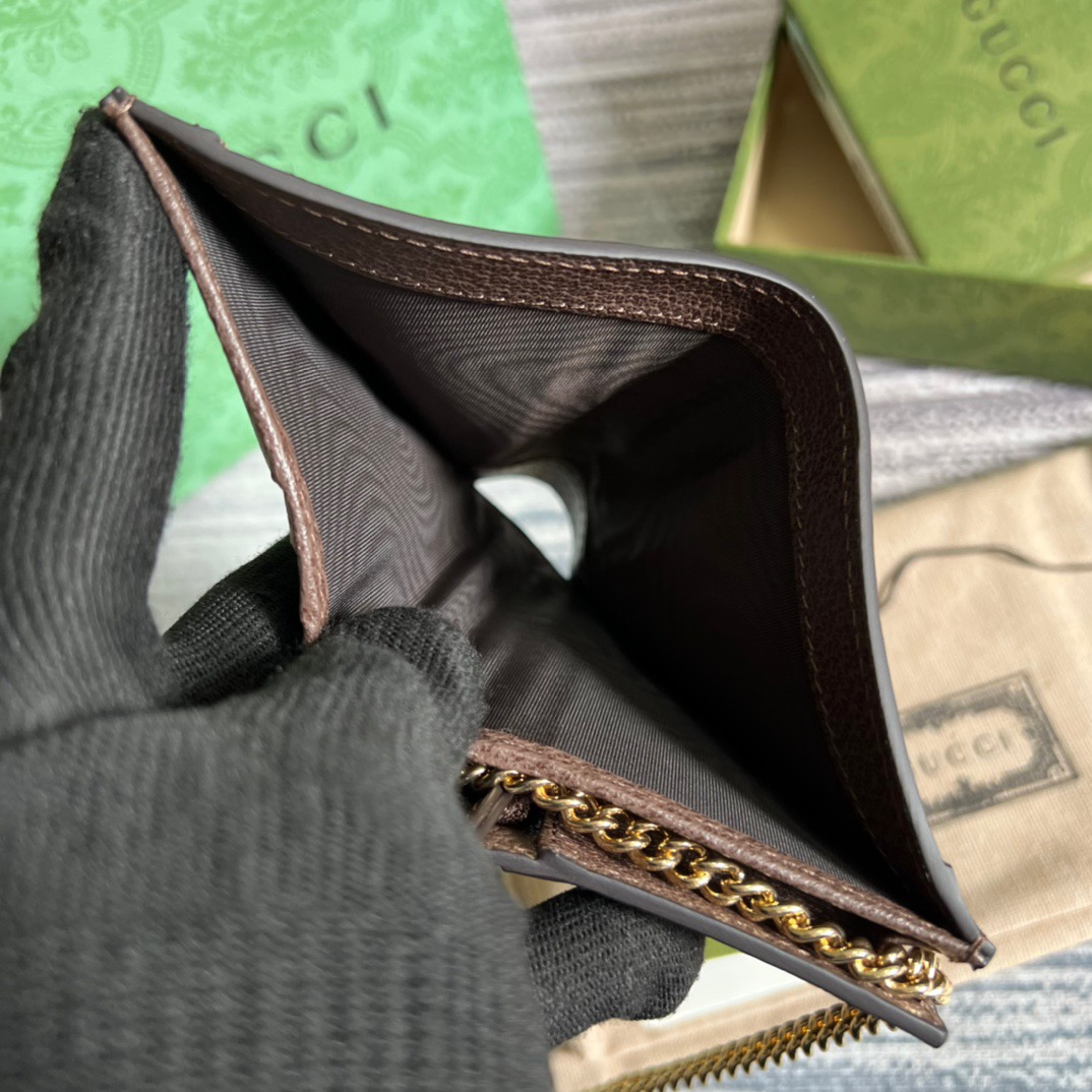 Gvc*1 Ophidia GG Card Case Wallet Svp*me Canvas Beige For Women‎ 4.3in/11cm 523155 96IWG 8745