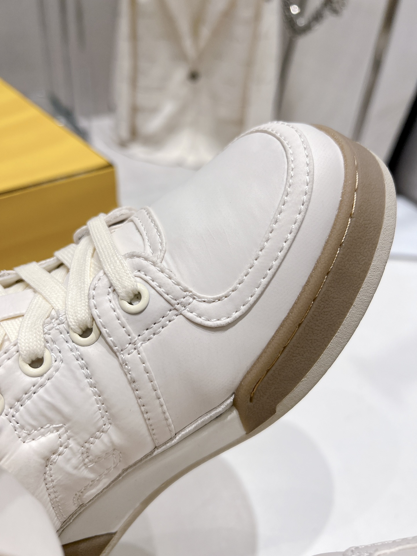 FD F**di Match Lace-Up High-Top Sneakers White For Women