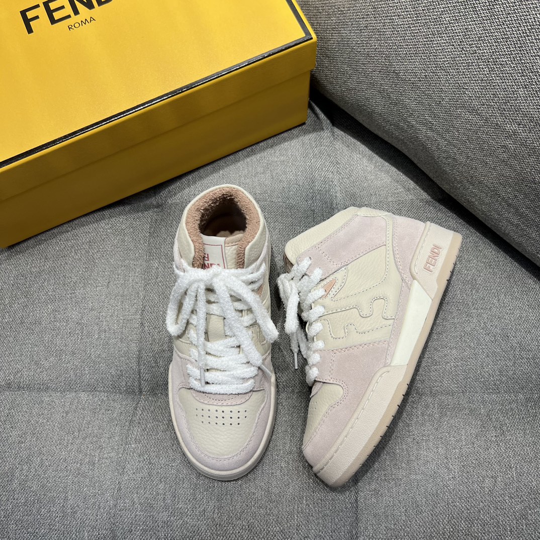 F**di FD F**di Match Lace-Up High-Tops Sneakers Pink For Men