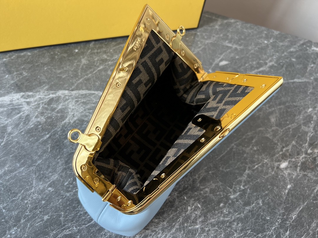 F**di FD Small First Bag Blue/Beige/ Purple For Women 26cm/10.3in 8BP129ABVEF1993