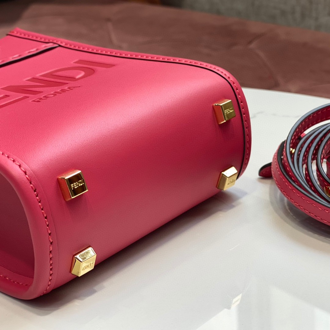 F**di FD Sunshine Mini Shopper Bag Pink For Women 7.1 in/ 18 cm 8BS051ABVLF1HB7