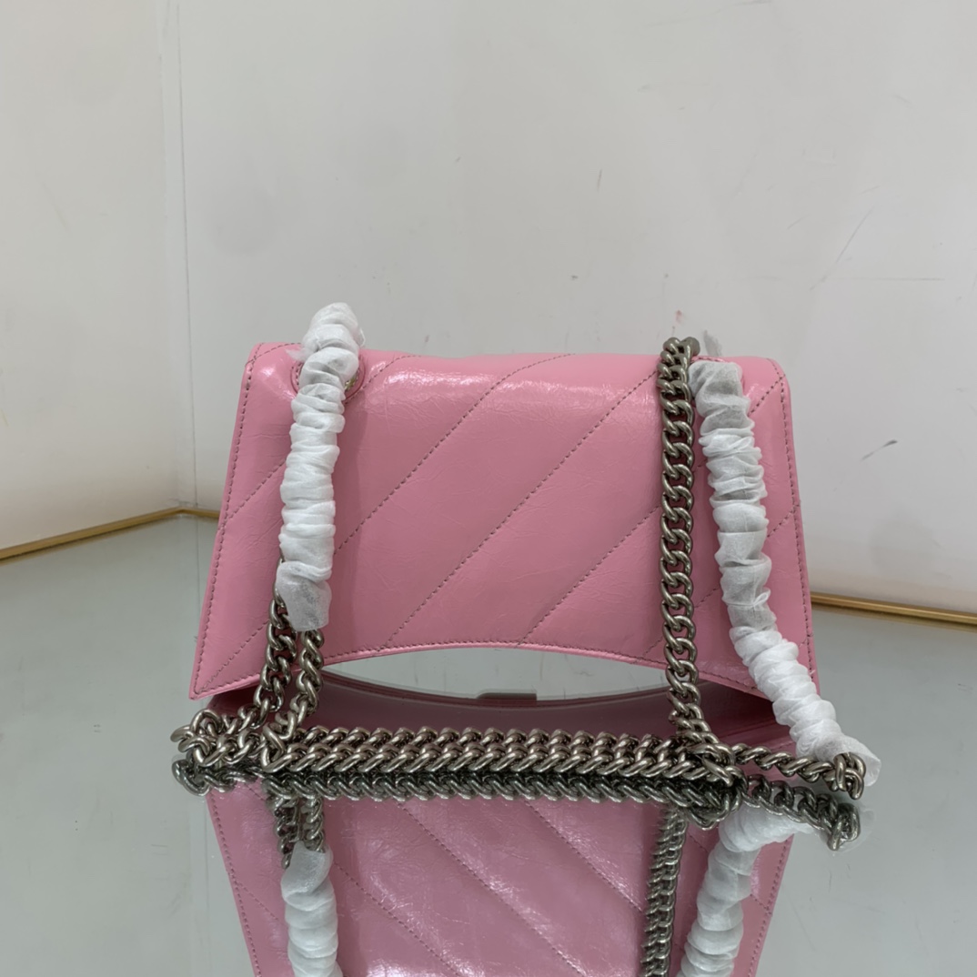 Ba1en*iaga Crush Small Chain Bag Black/Pink/Silver/White For Women‎ 9.8in/24.9cm