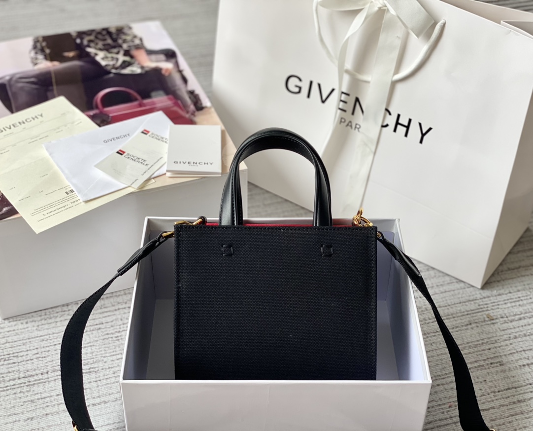 Givenchy Mini G Tote Shopping Bag Black/Beige For Women‎ 7.5in/19cm BB50N0B1F1-001