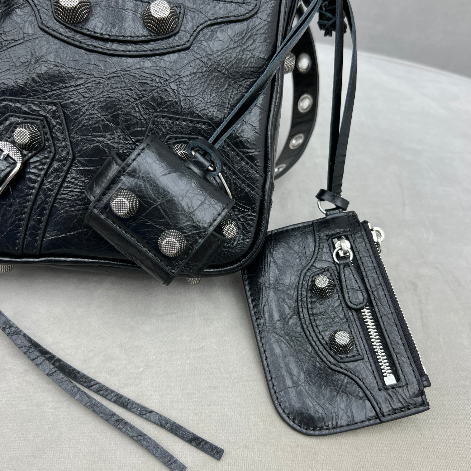 Ba1en*iaga Le Cagole Crossbody Bag Black/Grey For Women‎ 7.8in/19.8cm