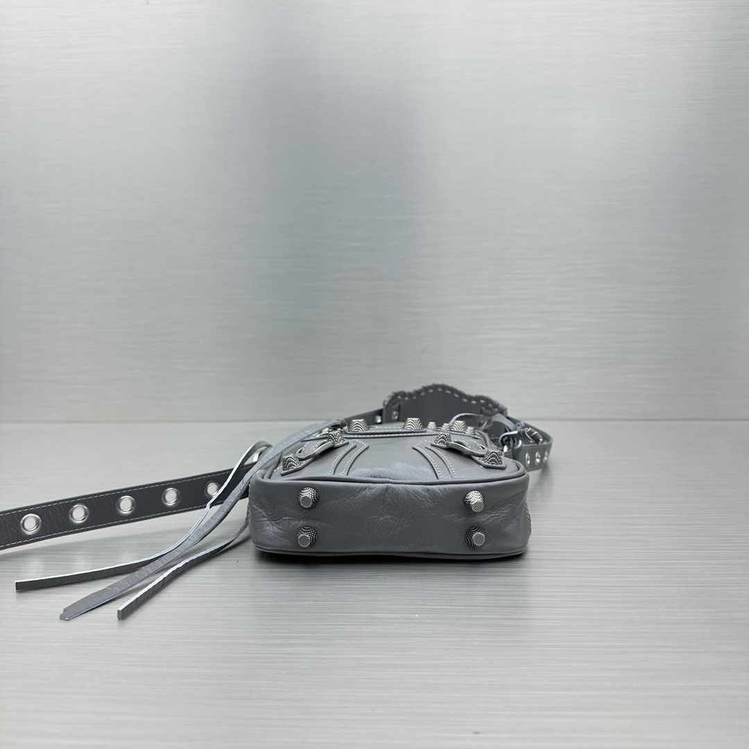 Ba1en*iaga Le Cagole Crossbody Bag Black/Grey For Women‎ 7.8in/19.8cm