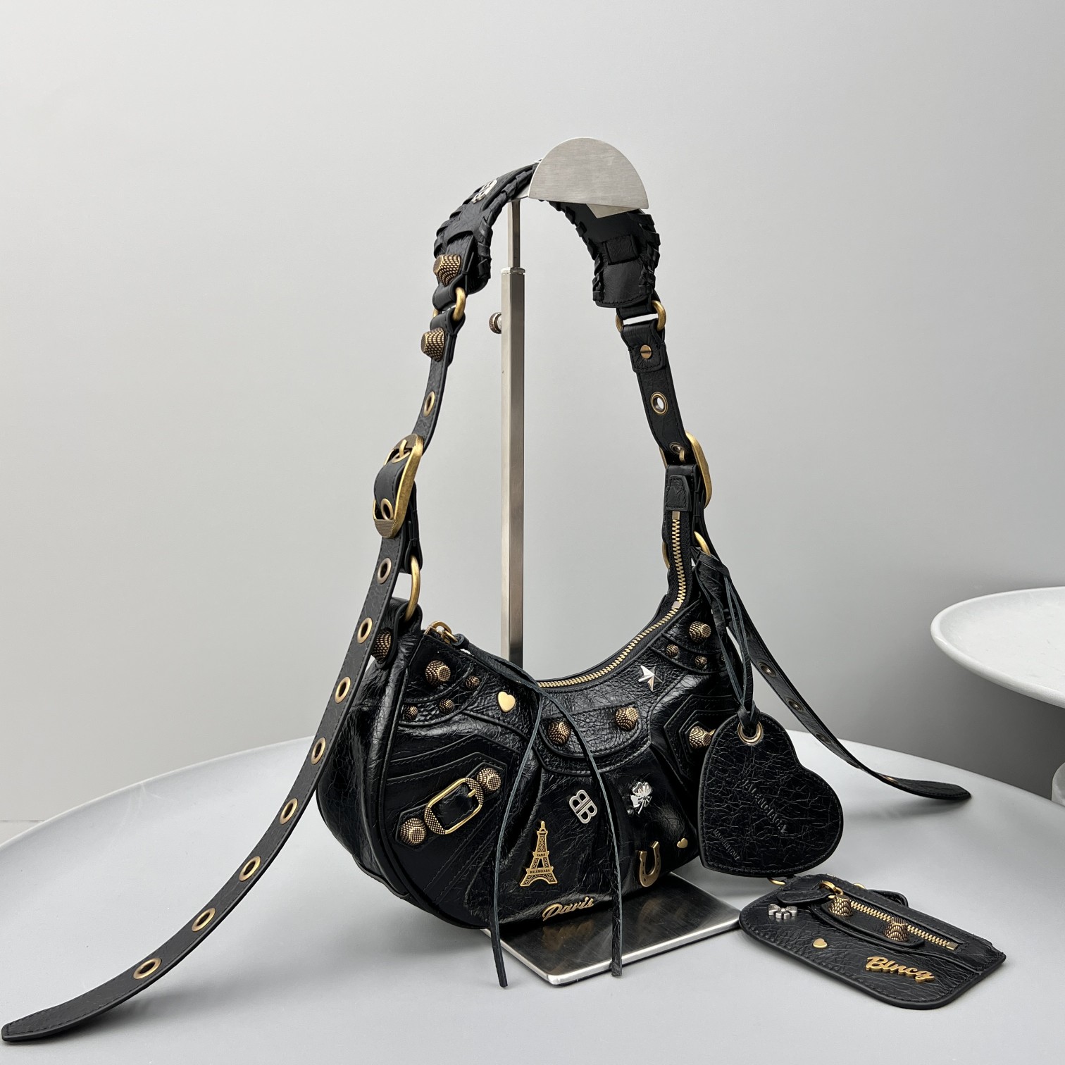 Ba1en*iaga Le Cagole Shoulder Bag Black For Women‎ 10in25.5cm