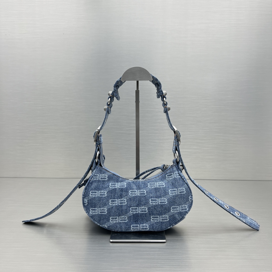 Ba1en*iaga Le Cagole XS Shoulder Bag Blue/Caramel For Women‎ 10.2in/25.9cm