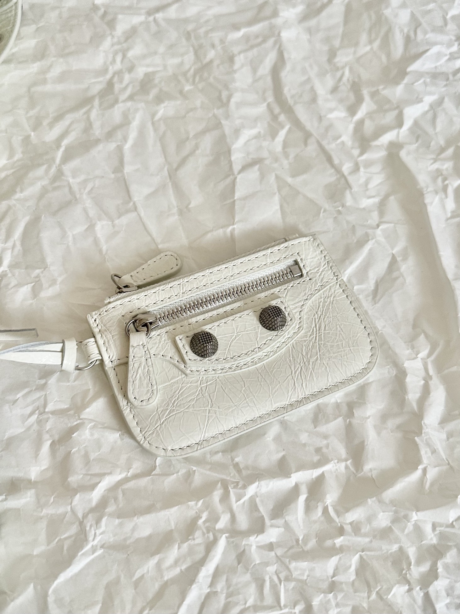 Ba1en*iaga Neo Cagole City Small Handbag White/Silver For Women‎ 10.5in/27cm 222342F046015