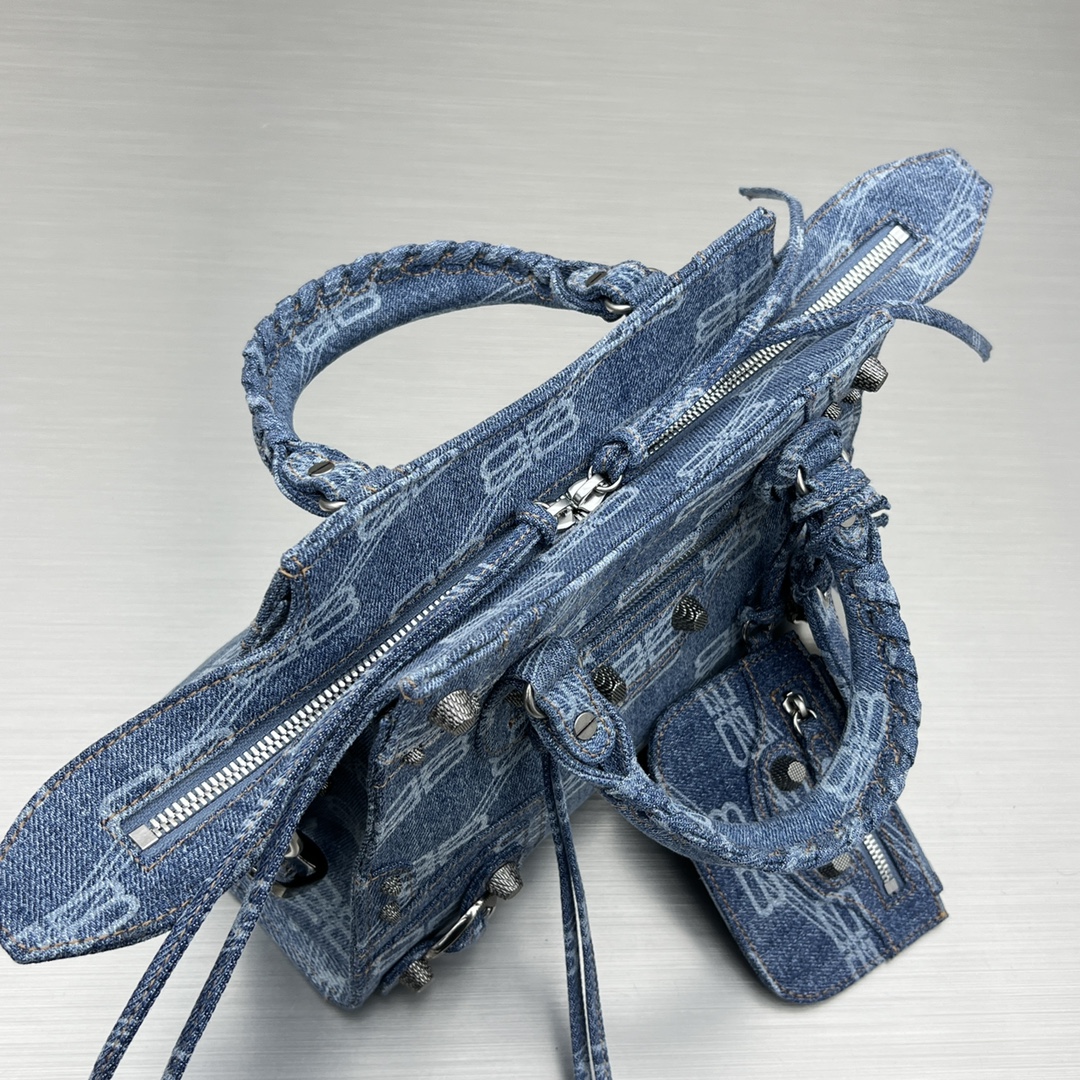 Ba1en*iaga Neo Cagole XS Handbag Blue/Caramel For Women‎ 10.2in/26cm