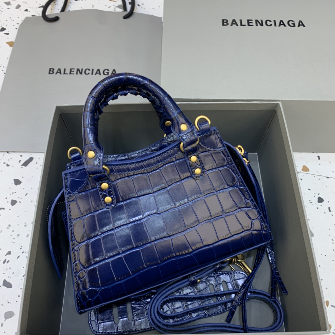 Ba1en*iaga Neo Classic Mini Handbag Black/Dark Blue/Cream/Brown/Green Khaki For Women‎ 8.6in/21.8cm