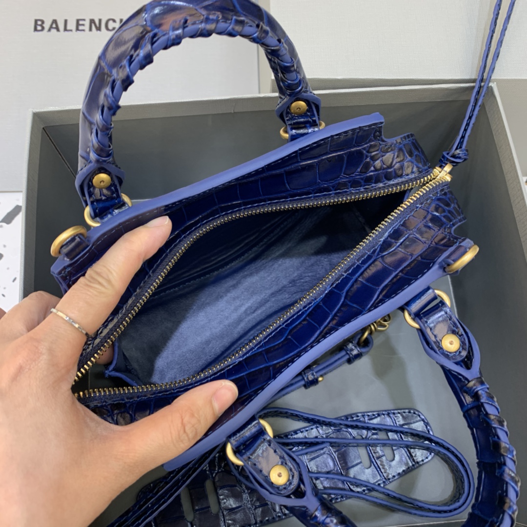 Ba1en*iaga Neo Classic Mini Handbag Black/Dark Blue/Cream/Brown/Green Khaki For Women‎ 8.6in/21.8cm