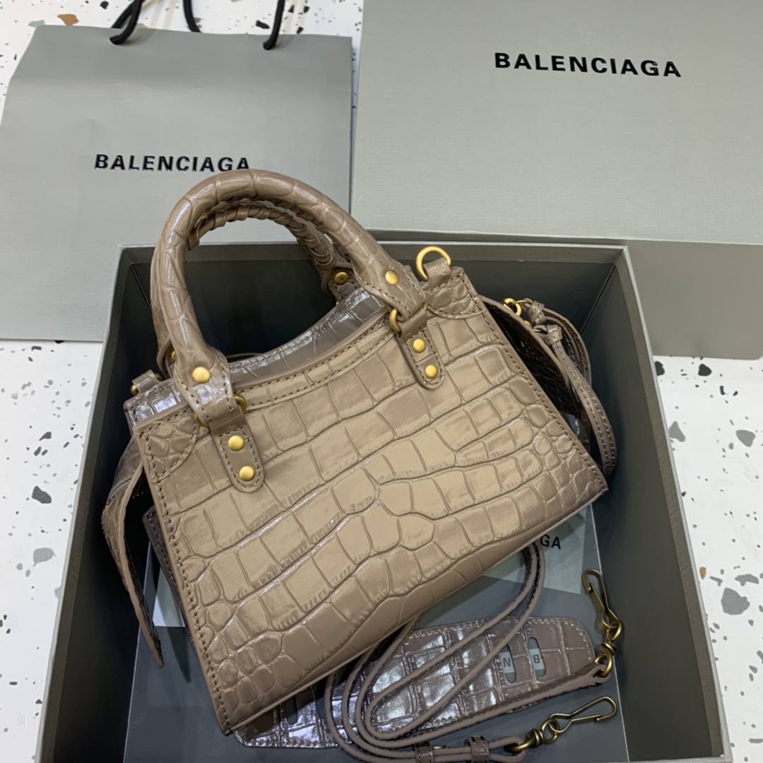 Ba1en*iaga Neo Classic Mini Handbag Black/Dark Blue/Cream/Brown/Green Khaki For Women‎ 8.6in/21.8cm