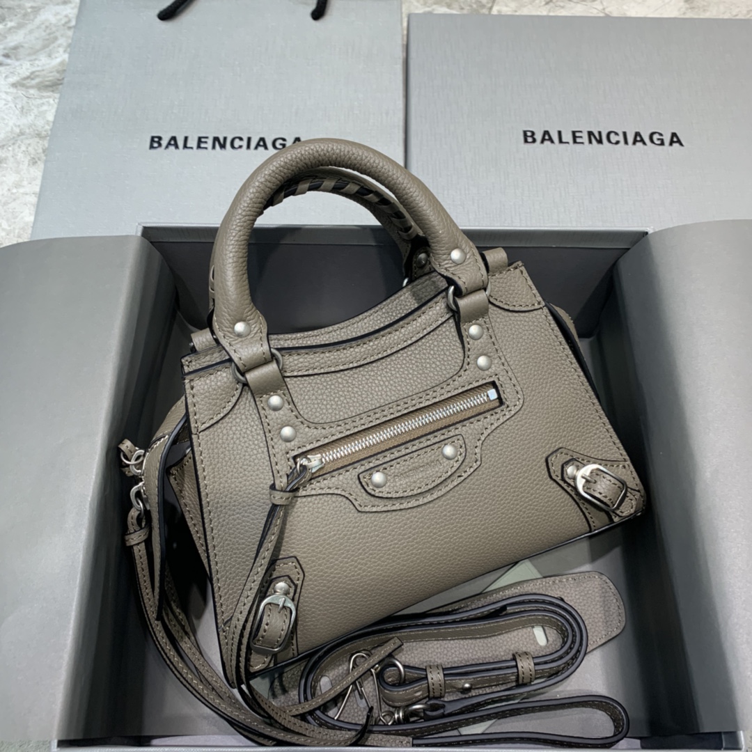 Ba1en*iaga Neo Classic Mini Handbag Black/Dark Blue/Cream/Brown/Green Khaki For Women‎ 8.6in/21.8cm