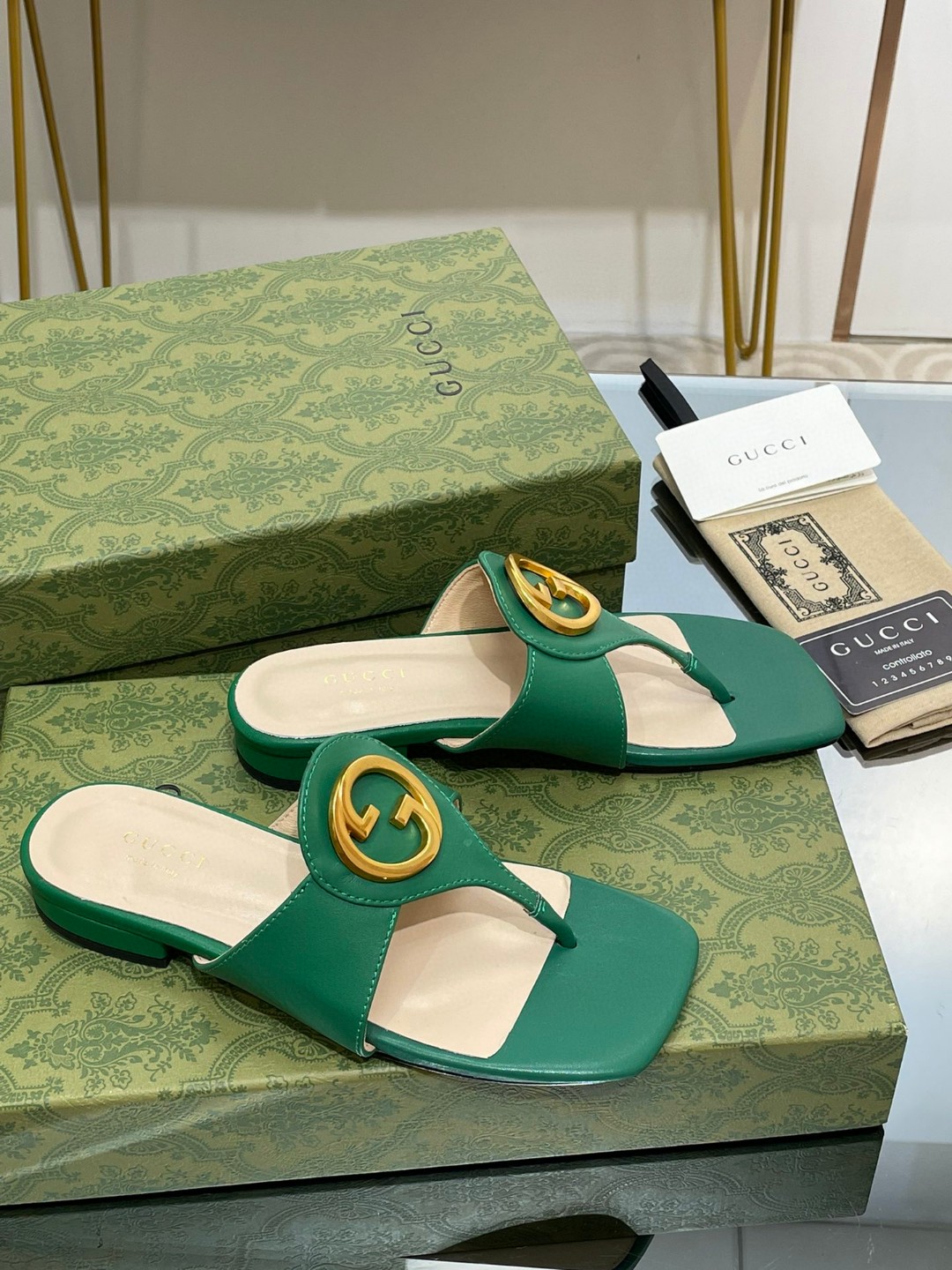 Gvc*1 Blondie Thong Sandal Green For Women ‎‎