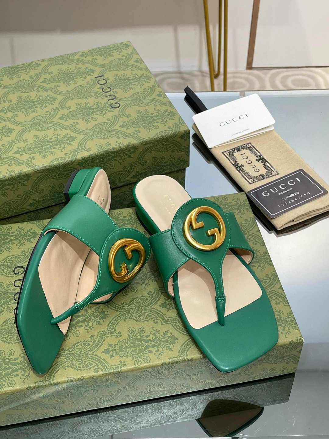 Gvc*1 Blondie Thong Sandal Green For Women ‎‎