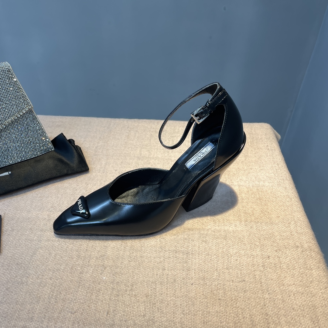 Pra*a Brushed Pumps Black For Women 3.7 in/ 9.5cm 1I982M_055_F0002_F_A095