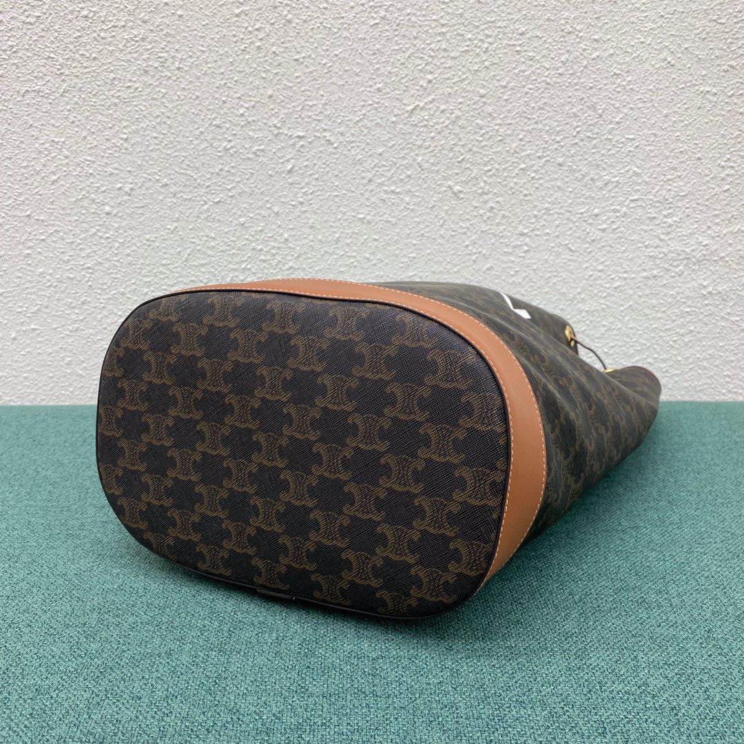 Ce1i*e Bucket In Trimophe Canvas Brown For Women‎ 9in/23cm