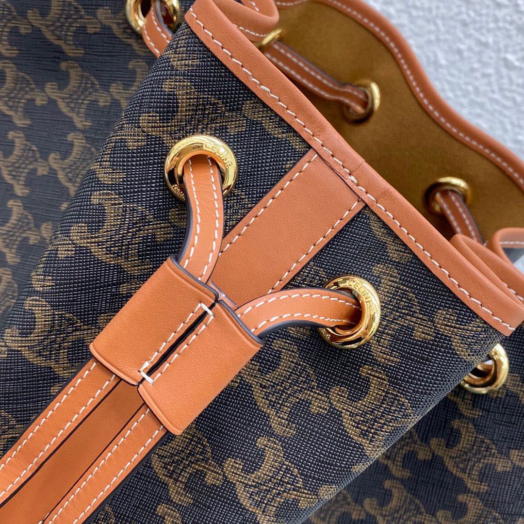 Ce1i*e Bucket In Trimophe Canvas Brown For Women‎ 9in/23cm