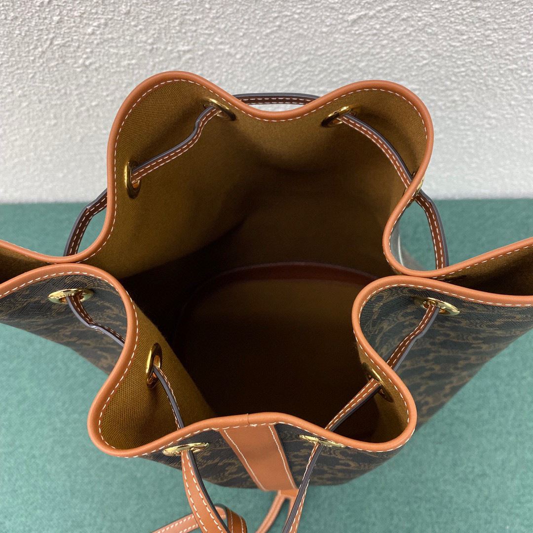 Ce1i*e Bucket In Trimophe Canvas Brown For Women‎ 9in/23cm