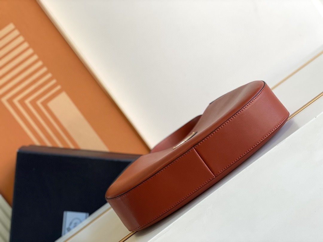 Pra*a Cleo Brushed Shoulder Bag Brown/Green Khaki For Women 10.6 in / 27 cm