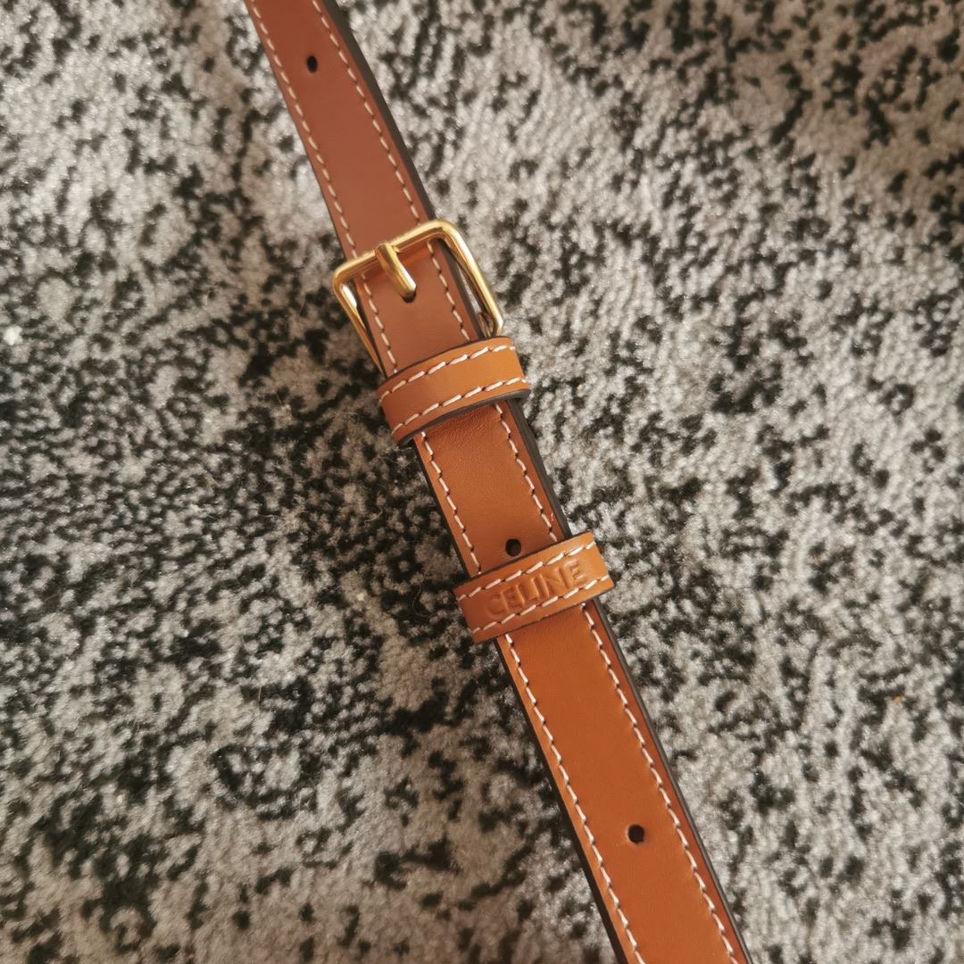 Ce1i*e Folco Bag In Triomphe Canvas With Ce1i*e Print Pink And White For Women‎ 7in/18.5cm