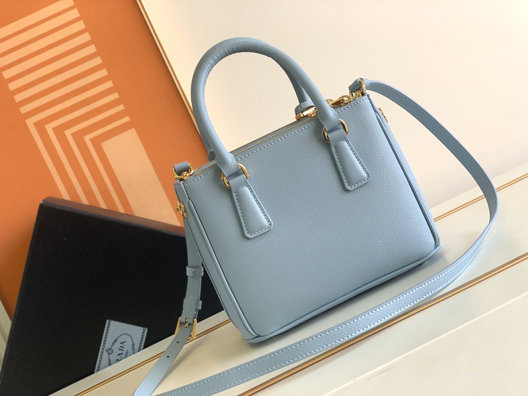 Pra*a Galleria Saffiano Mini Bag White/Beige/Blue/Dark Blue For Women 7.8 in / 20 cm 1BA906_NZV_F0009_V_EOM