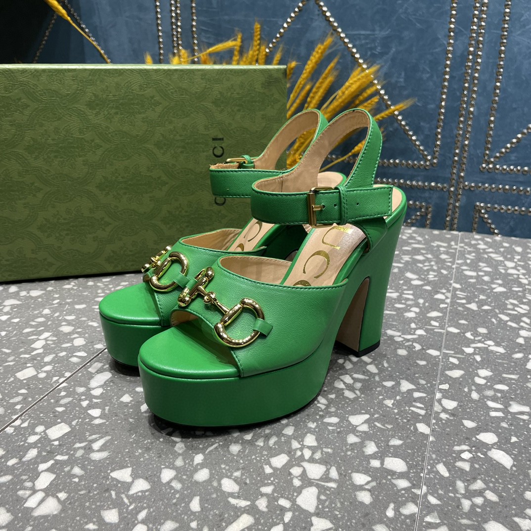 Gvc*1 Platform Sandal With Horsebit Green For Women ‎