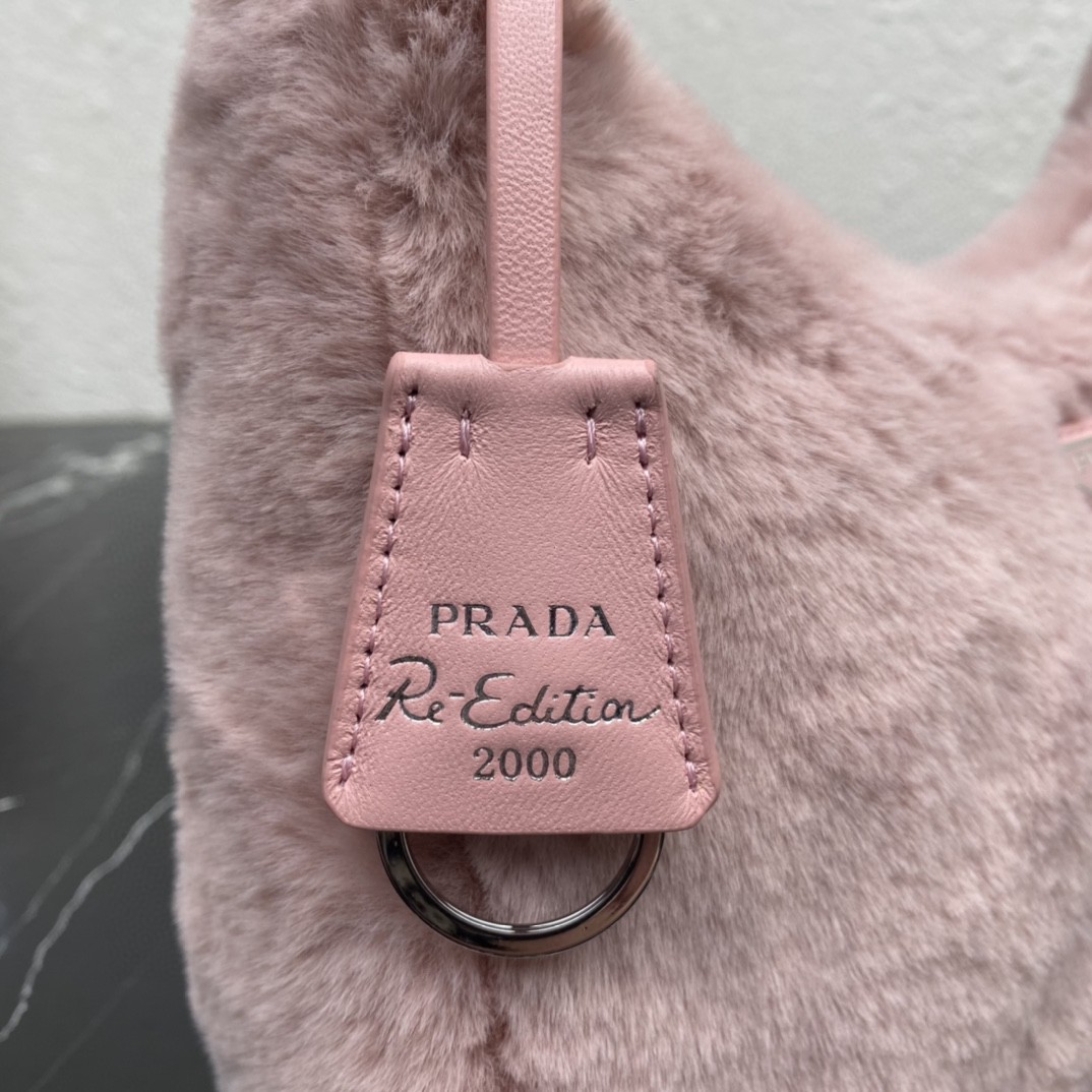 Pra*a Re-Edition 2000 Mini Bag Black/White/Pink For Women 8.6 in / 22 cm 1NE515_2DUE_F0002