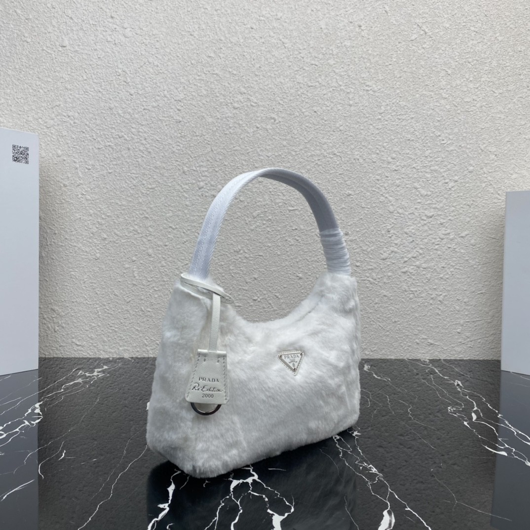 Pra*a Re-Edition 2000 Mini Bag Black/White/Pink For Women 8.6 in / 22 cm 1NE515_2DUE_F0002