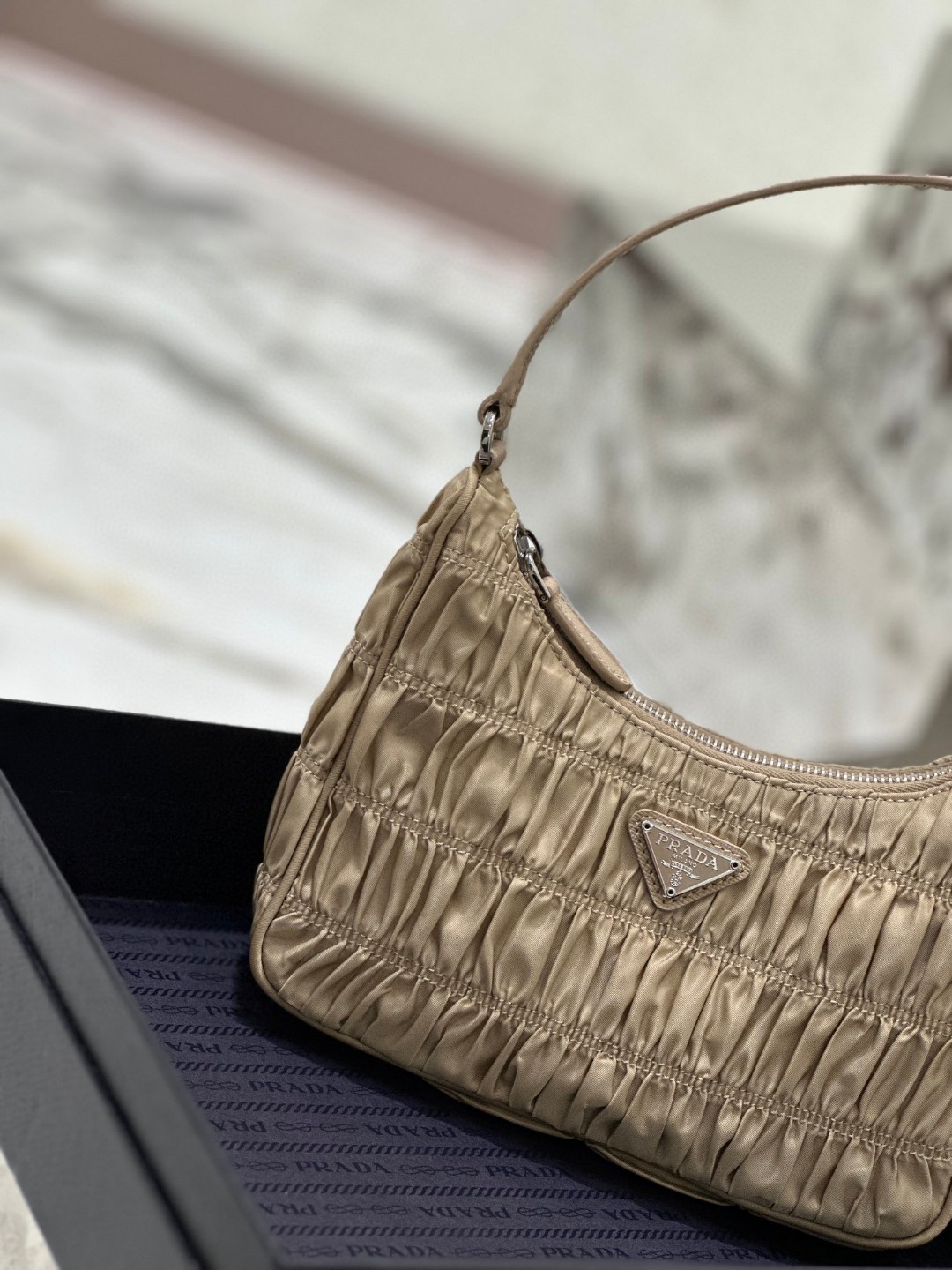 Pra*a Saffiano Mini Bag Pink/Beige/Blue For Women 8.6 in / 22 cm