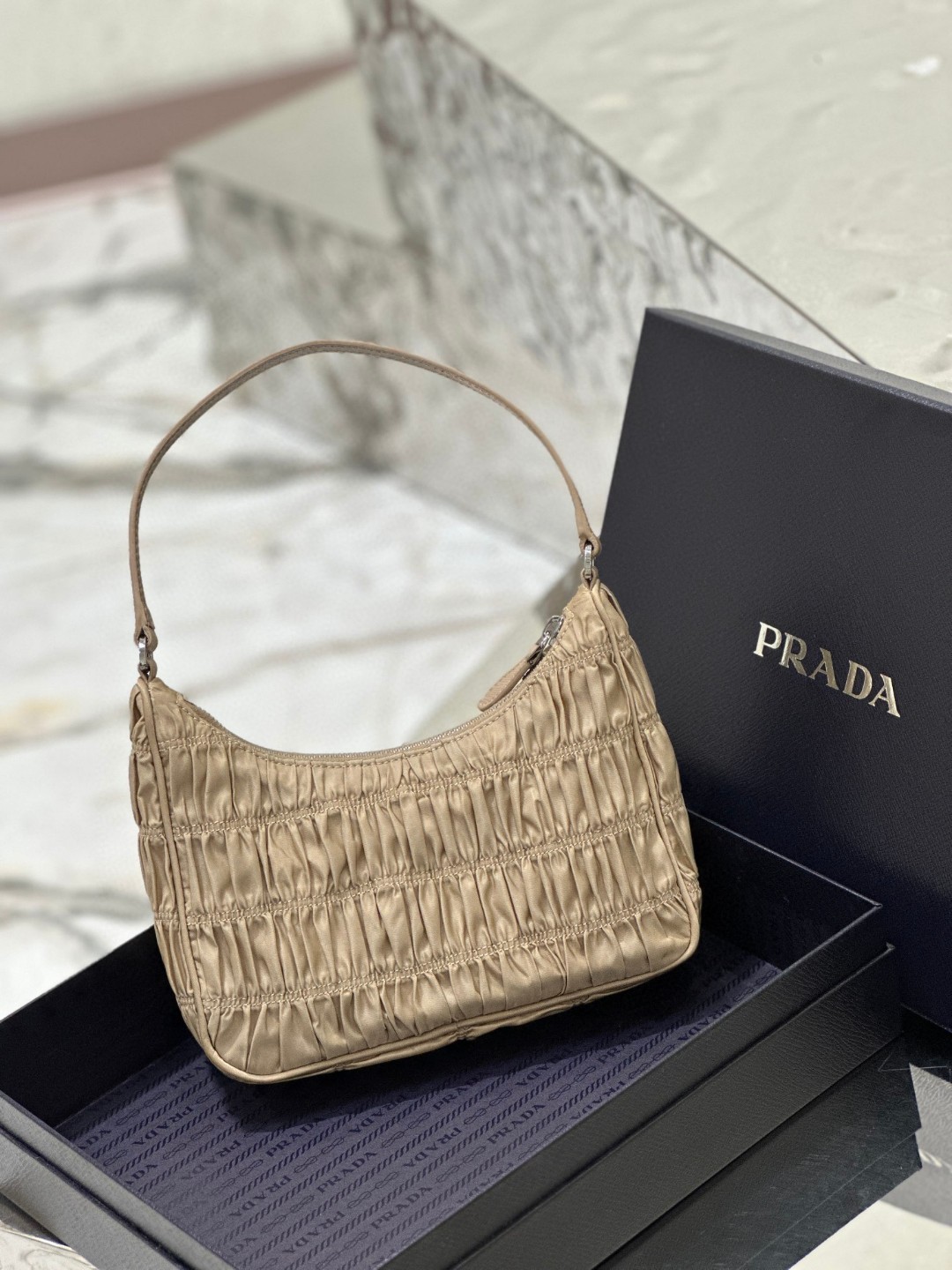 Pra*a Saffiano Mini Bag Pink/Beige/Blue For Women 8.6 in / 22 cm