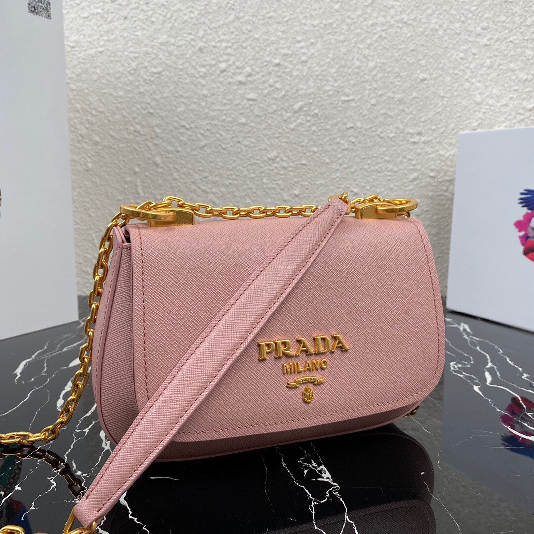 Pra*a Shoulder Bag Pink/Yellow/Blue For Women 8.6 in / 22 cm