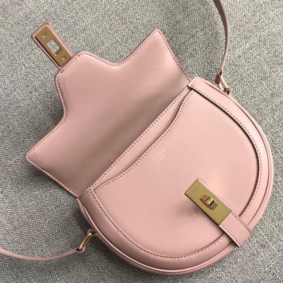 Ce1i*e Small Besace 16 Bag In Satinated Black/White/Light Pink For Women‎ 7in/19cm 188013BEY.38NO