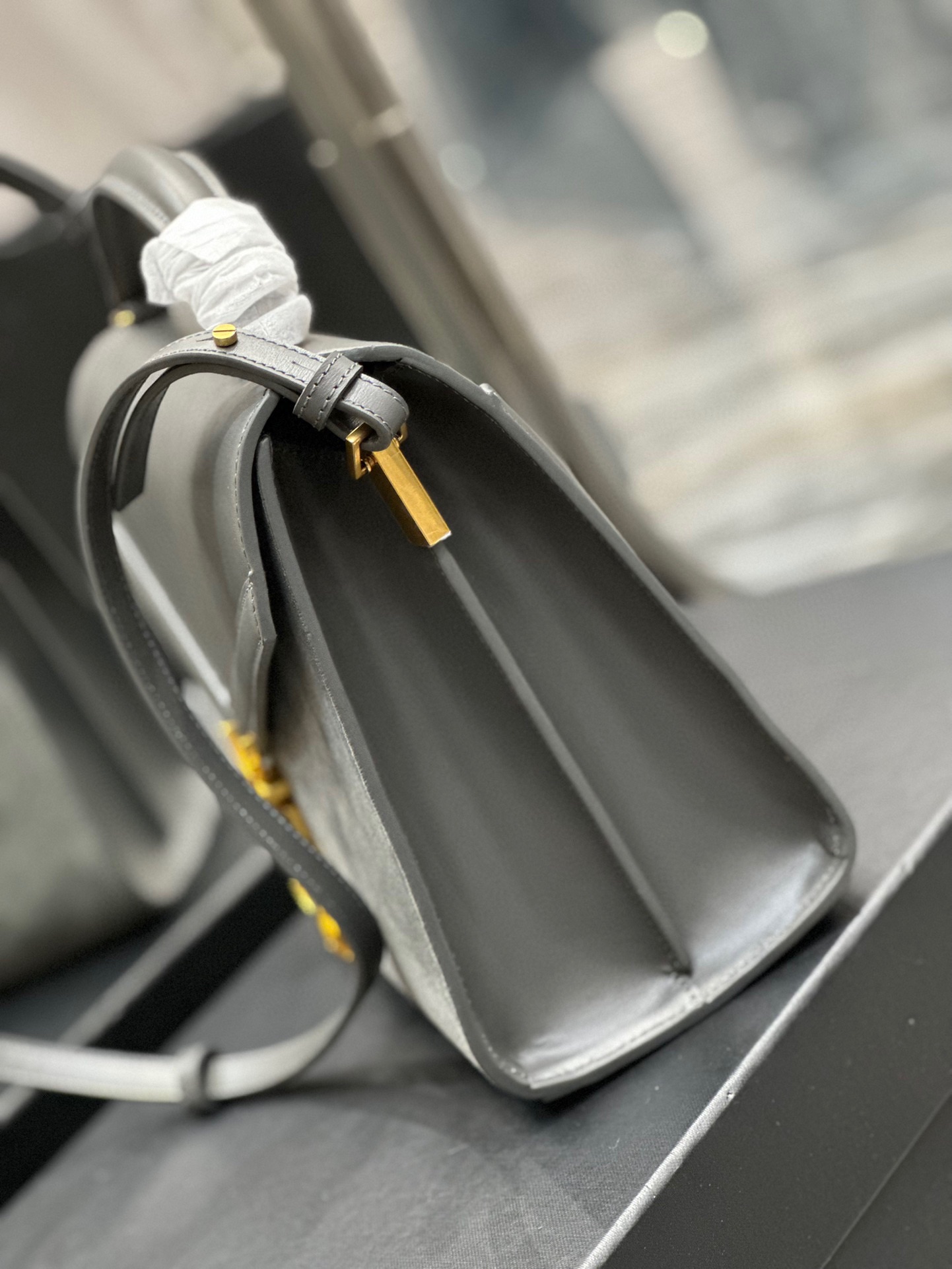 Sa1nt Lau*nt Cassandra Medium Top Handle Bag Black/White/Burgundy/Grey/Brown For Women 9.6in/24.5cm