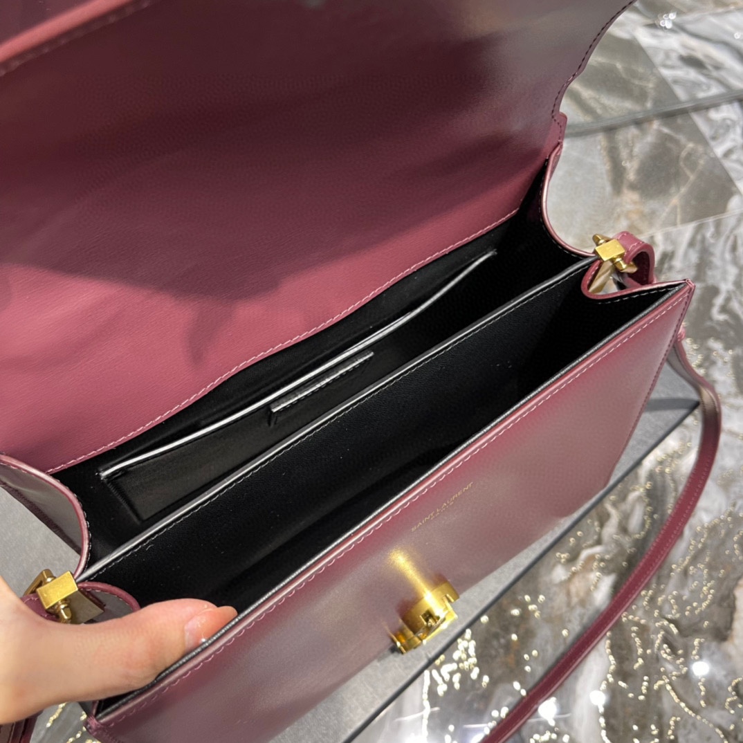 Sa1nt Lau*nt Cassandra Medium Top Handle Bag Black/White/Burgundy/Grey/Brown For Women 9.6in/24.5cm