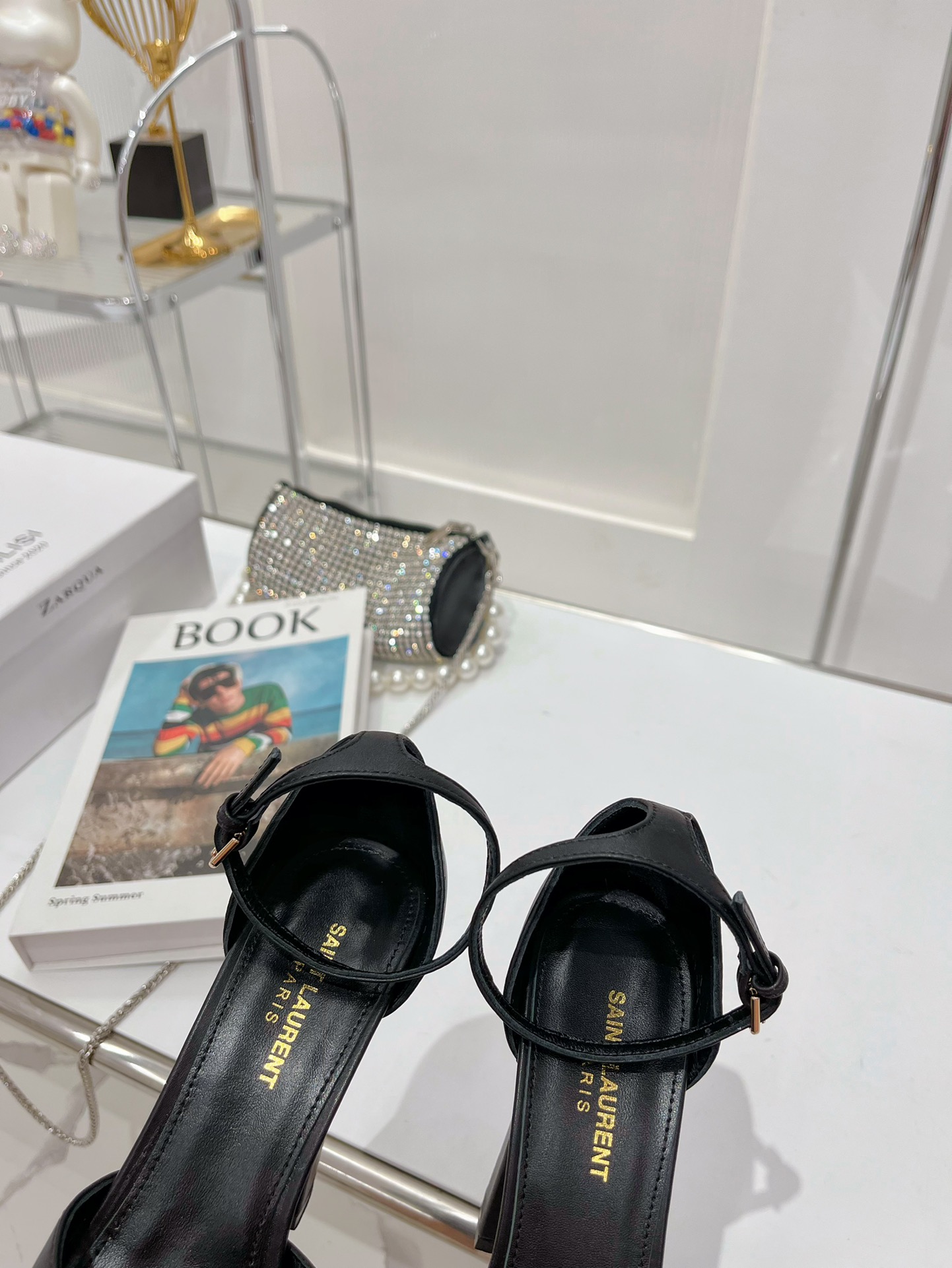 Sa1nt Lau*nt Jodie Platform Sandals In Smooth Black For Women 716402GVOAB1000