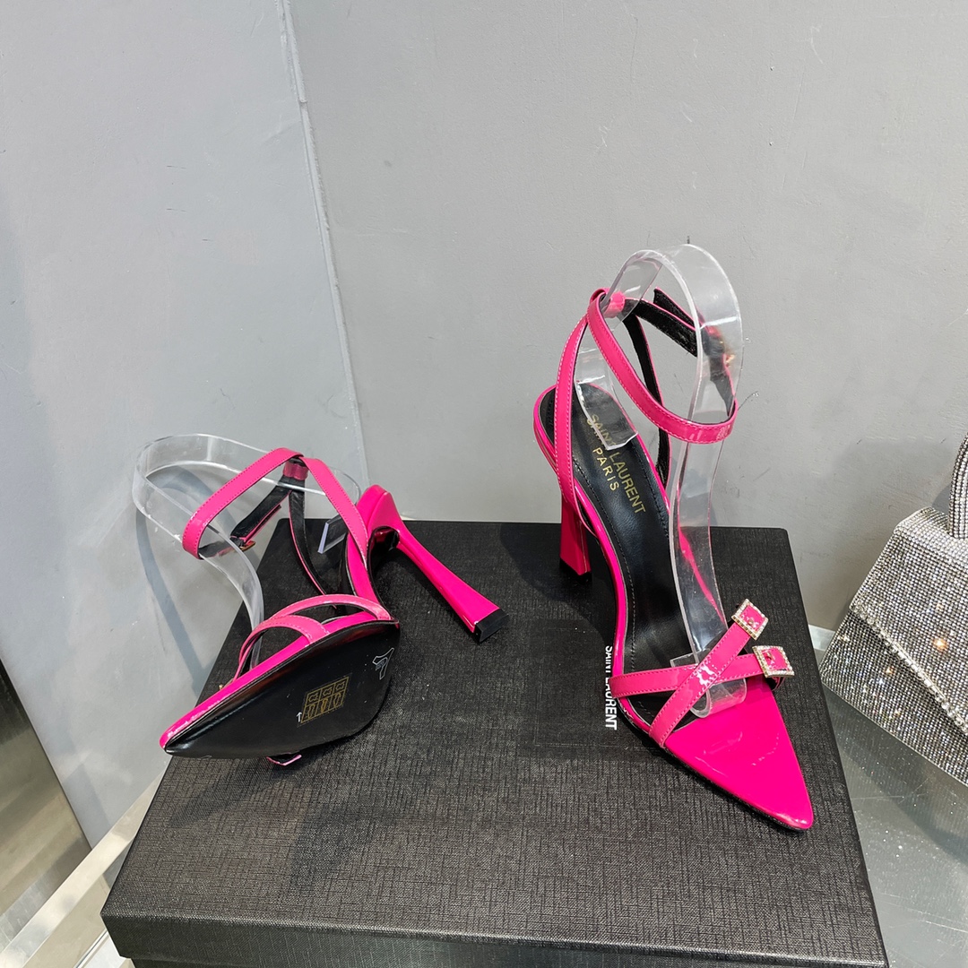 Sa1nt Lau*nt Lila Sandals In Patent Pink For Women