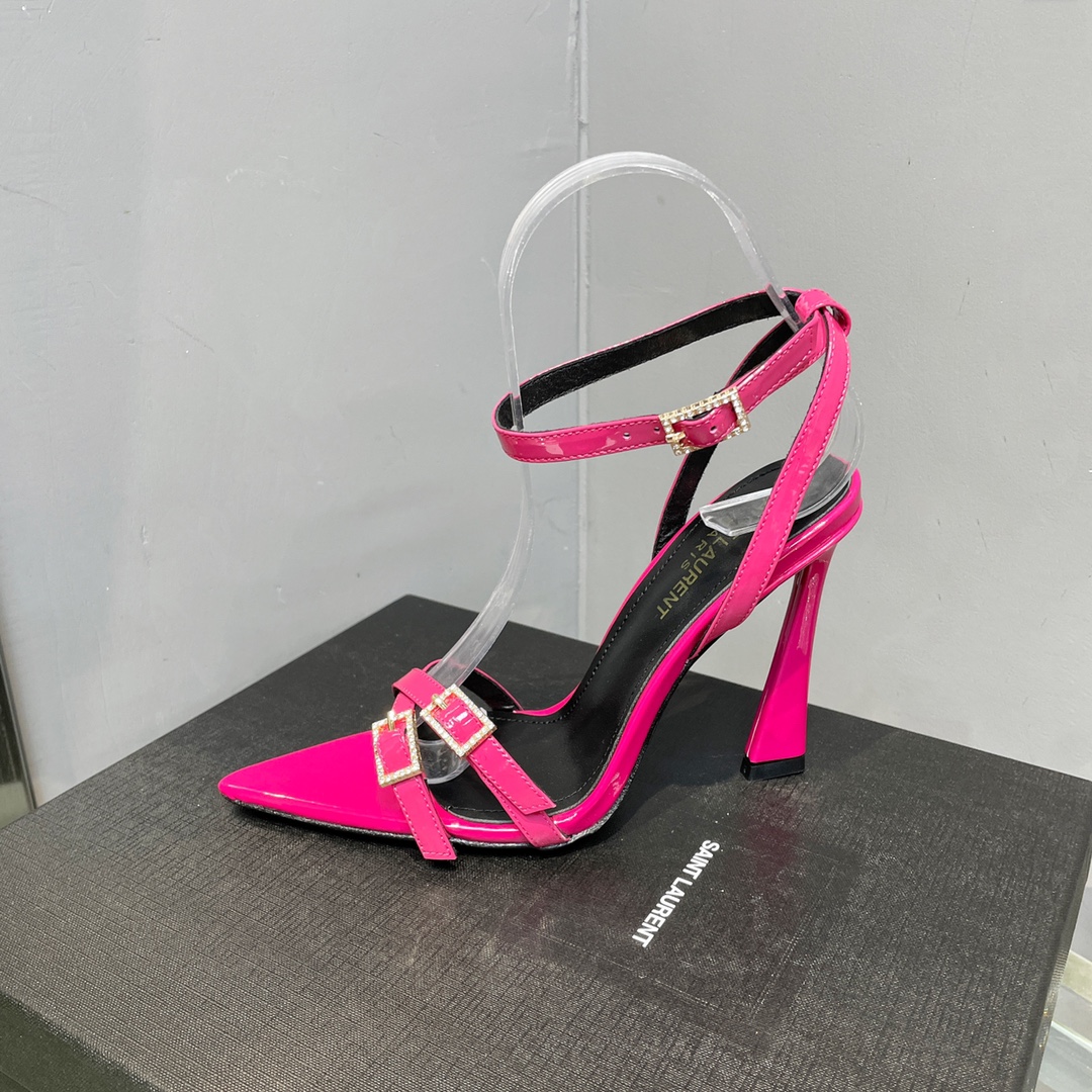 Sa1nt Lau*nt Lila Sandals In Patent Pink For Women
