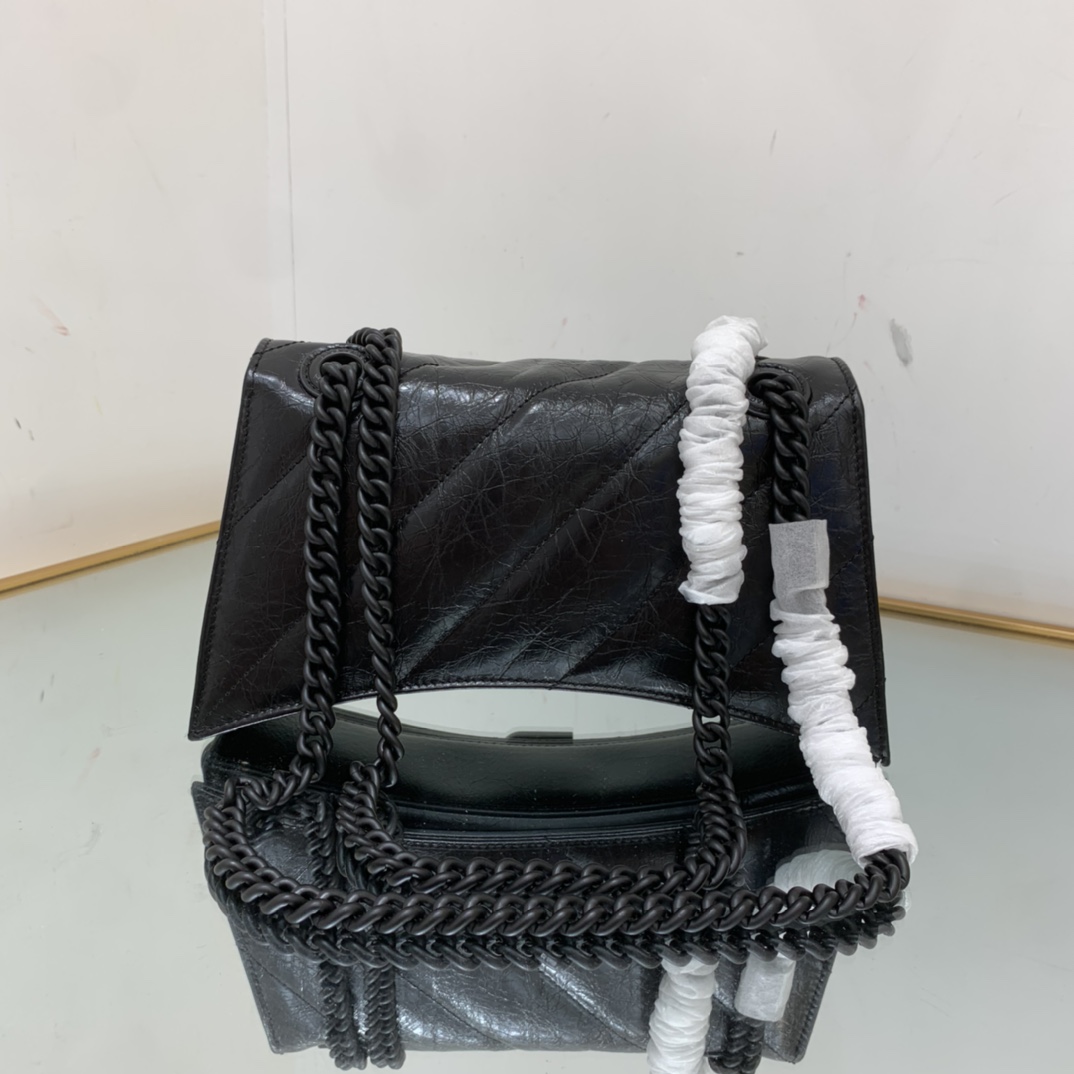 Ba1en*iaga Crush Small Chain Bag Quilted In Optic White/Black For Women 9.8in/25cm 716351210J09001