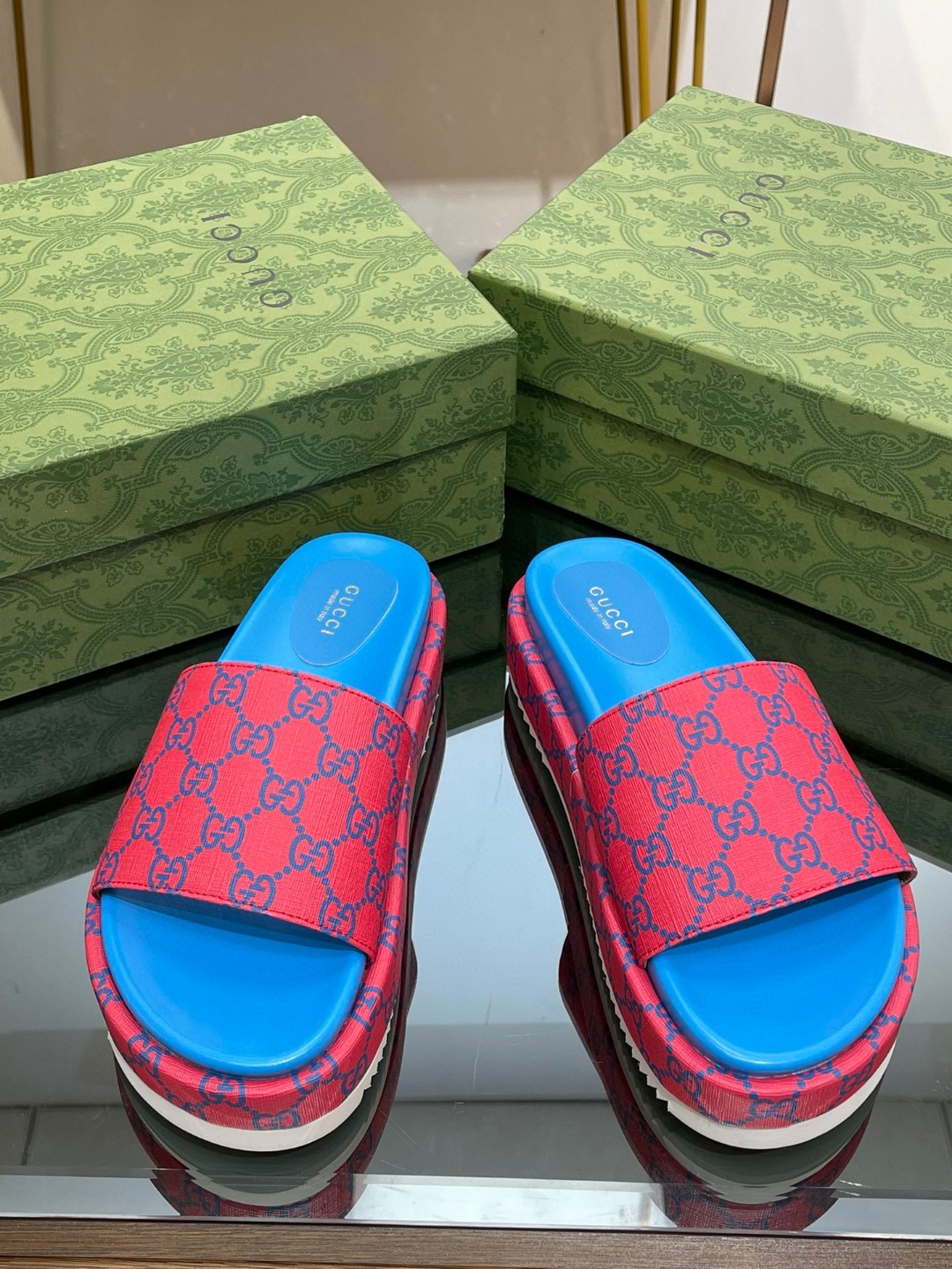 Gvc*1 Platform Slide Sandal Pink For Women ‎734913 FABJF 5614