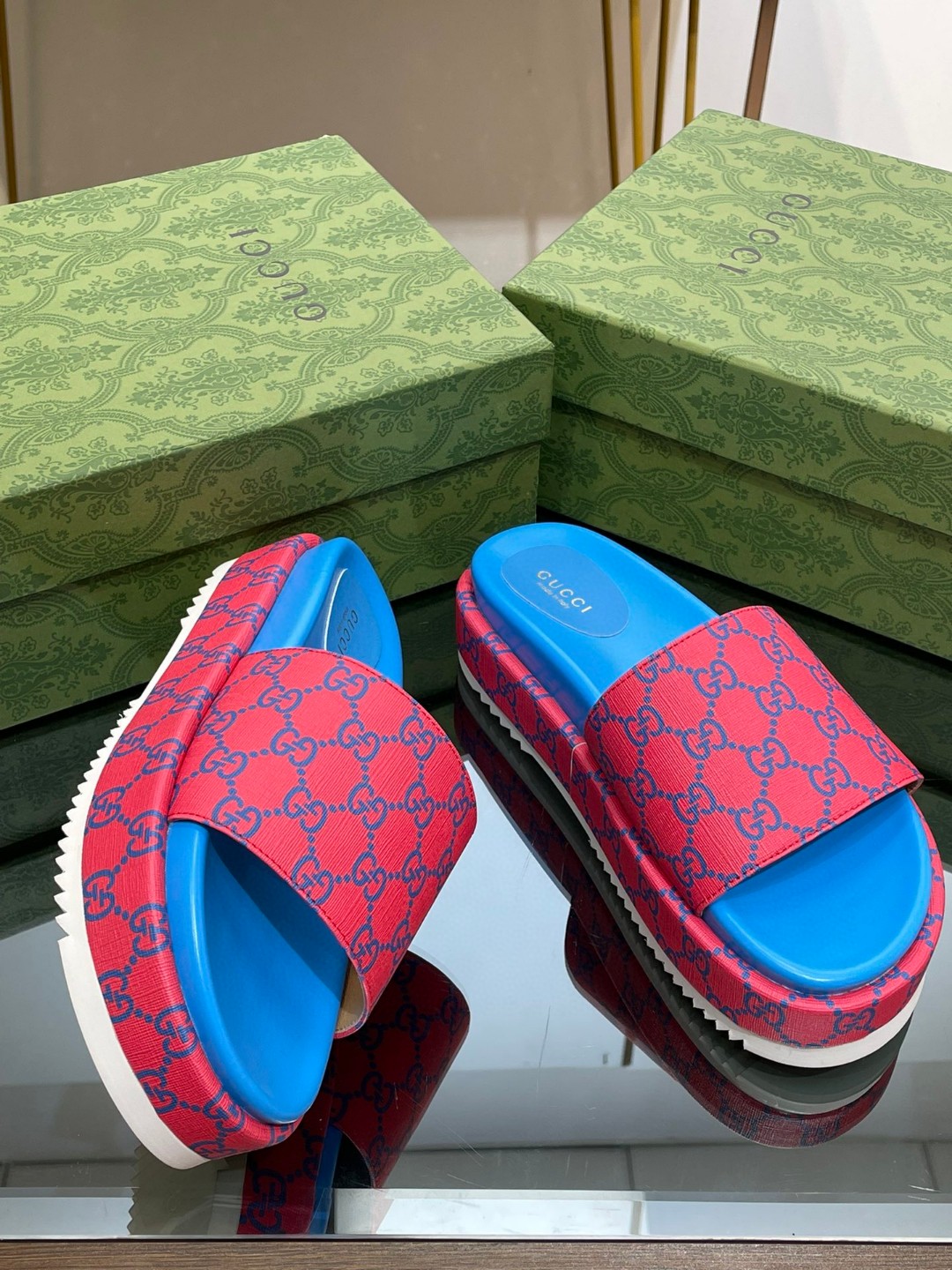 Gvc*1 Platform Slide Sandal Pink For Women ‎734913 FABJF 5614