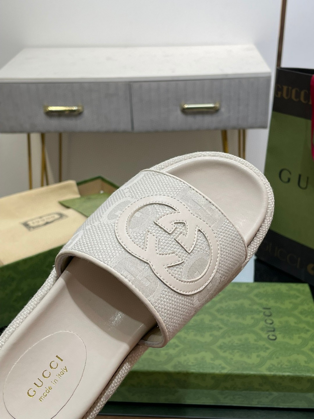 Gvc*1 Platform Slide Sandal White For Women ‎