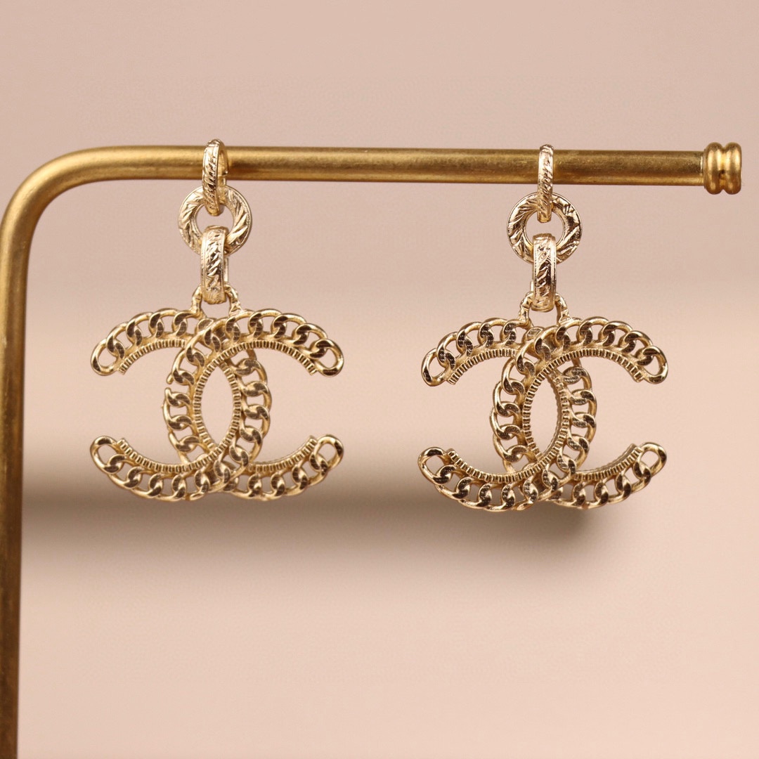 Ch**el CC Earrings Gold For Women