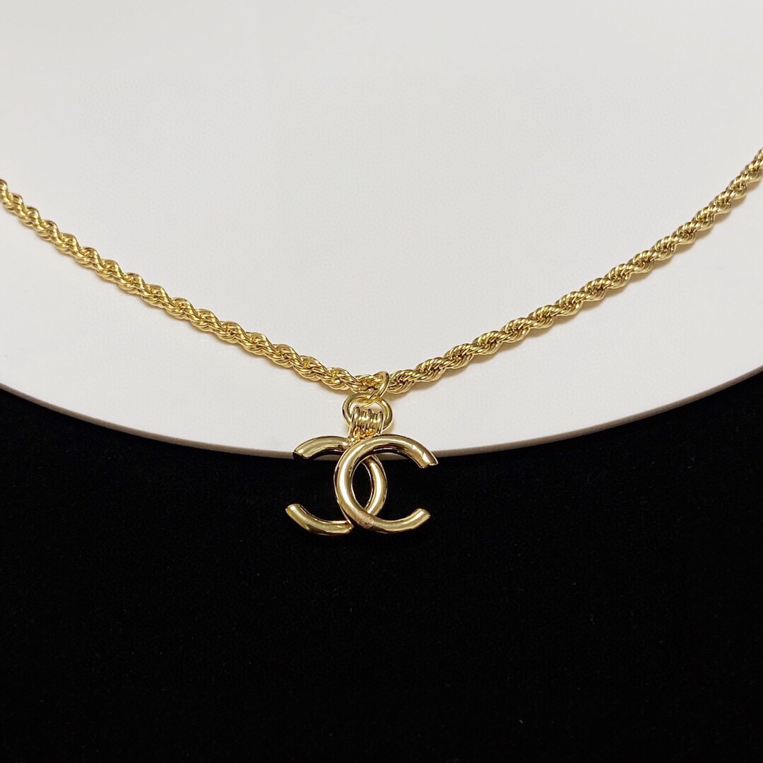 Ch**el CC Necklace Gold For Women