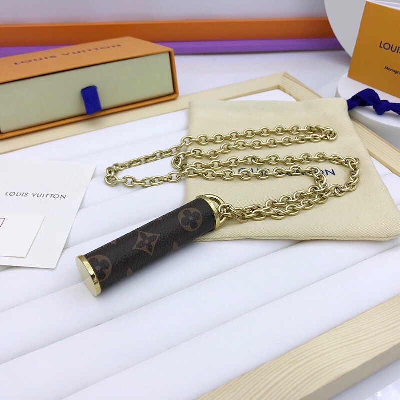 L0vis Vvtt0n Cylinder Pendant Necklace Gold Tone For Women