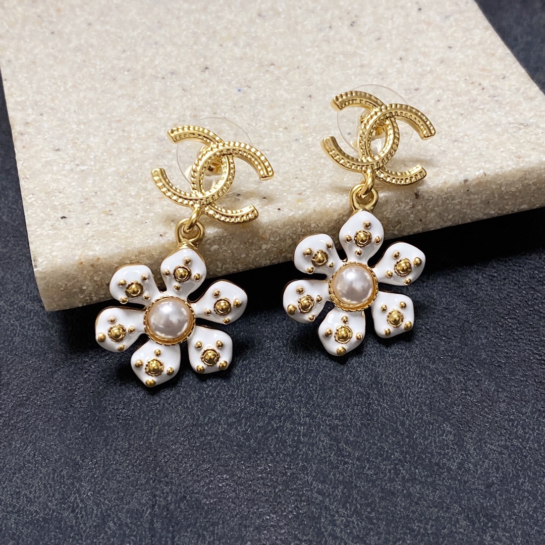 Flower Earrings White For Women