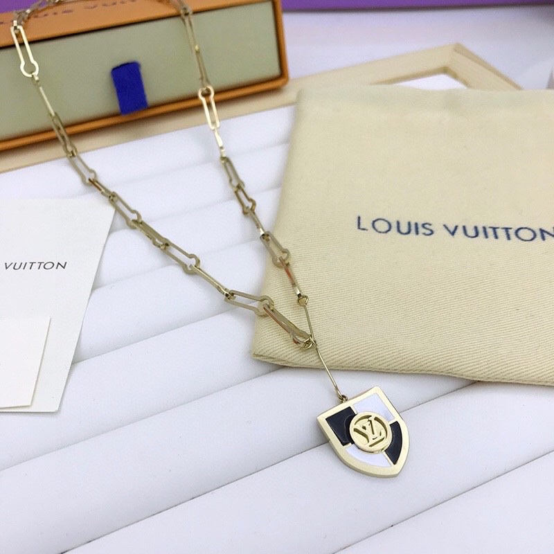 Gvc*1 Shield Necklace Gold Tone For Women