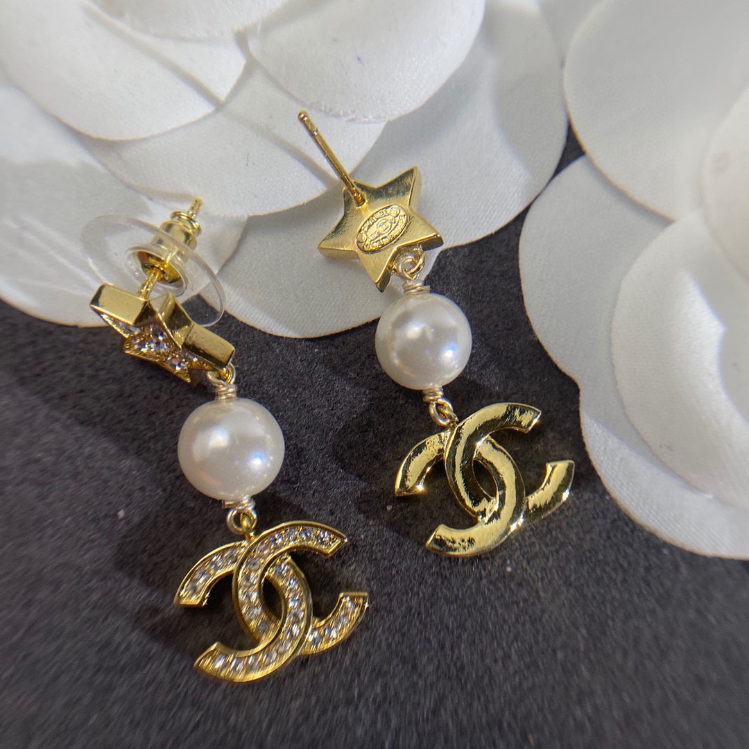 Ch**el Star Earrings Gold For Women